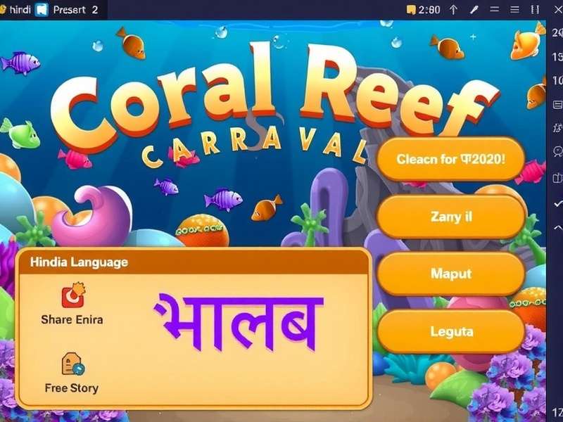 Coral Reef Carnival in Hindi - Regional Language Support Coral Reef Carnival Hindi Language Interface